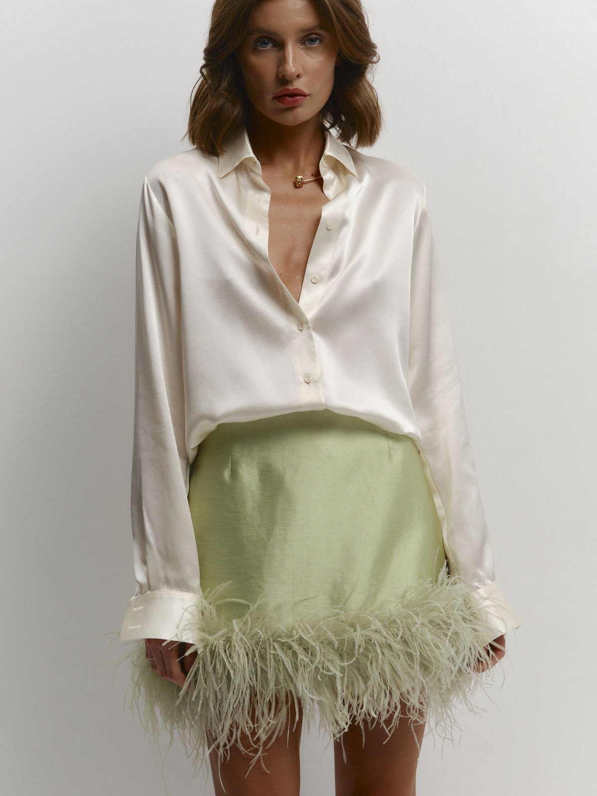 Юбка DAISY длины мини (зеленый)